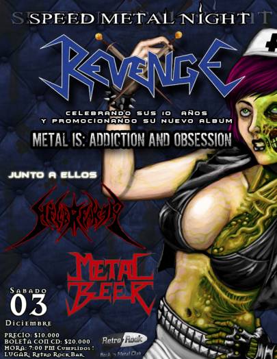 REVENGE conmemorando 10 años de Speed Metal lanza nuevo album "Metal is Addiction and Obsession"