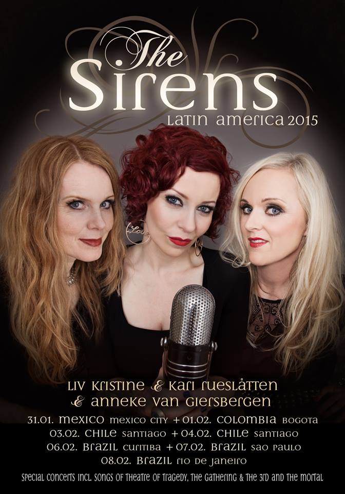 THE SIRENS Colombia 2015 (Liv Kristine, Anneke van Giersbergen, Kari Rueslåtten)