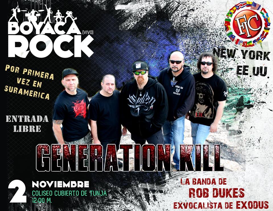 GENERATION KILL liderando el festival Boyacá Rock