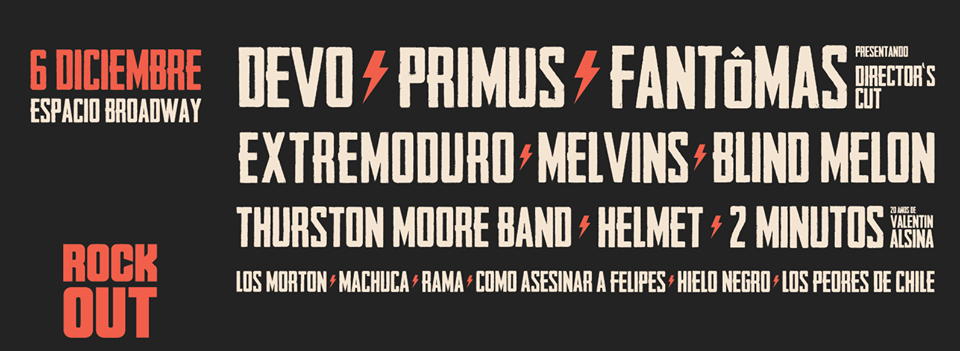 ROCKOUT FEST 2014 (Chile): FANTOMAS + MELVINS + HELMET…