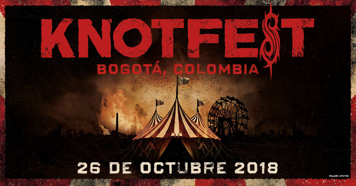 Afiche Cartel de Bandas Knotfest Colombia 2018: