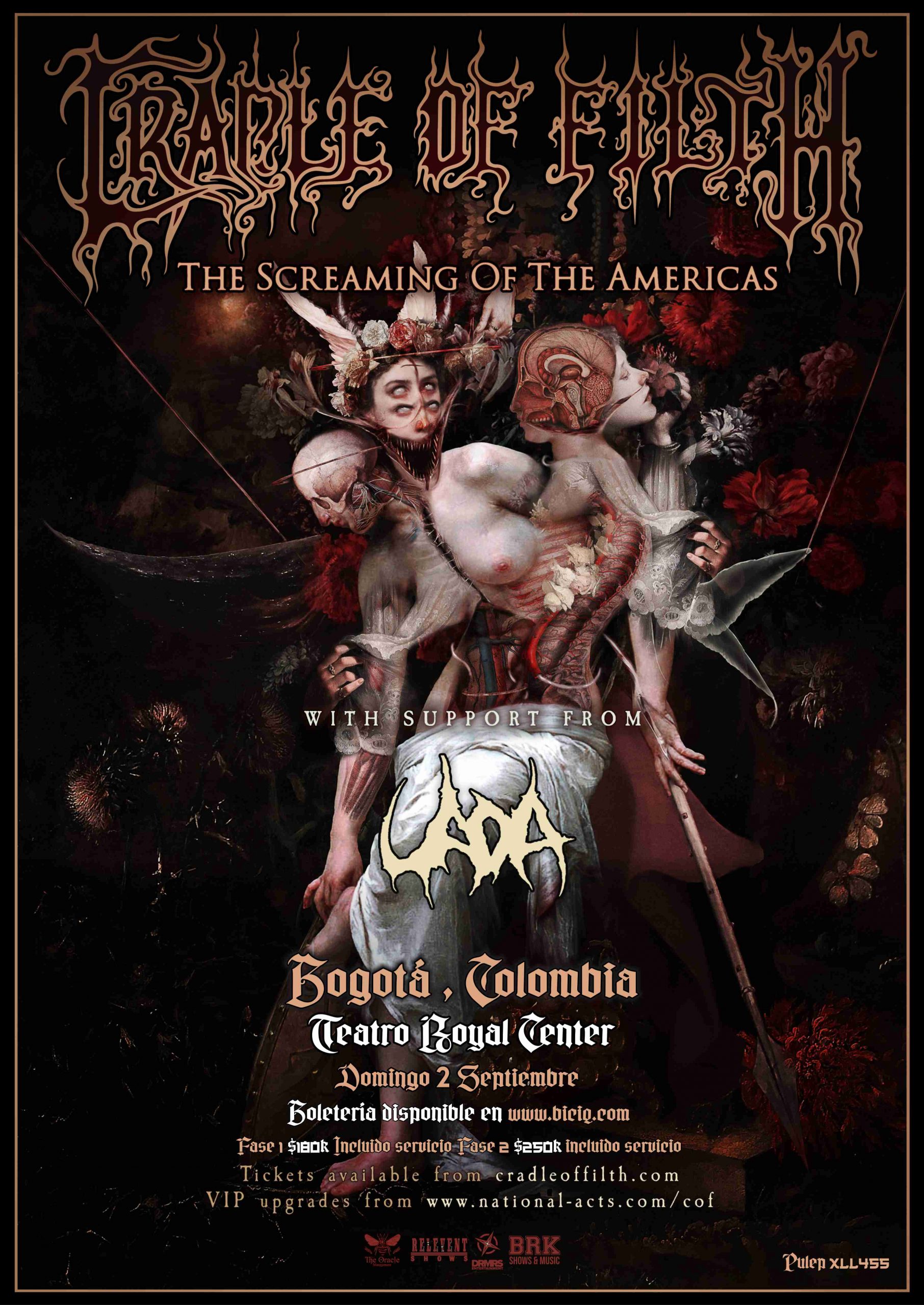 Cradle of Filth y UADA en Bogotá