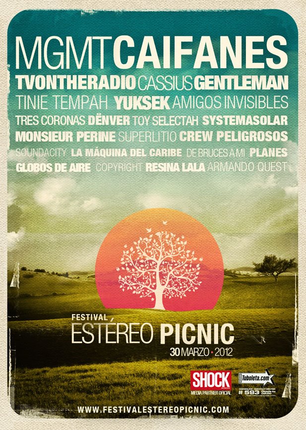 Caifanes en Colombia 2012, Mar  30 en el FESTIVAL ESTEREO PICNIC 2012 de Bogota