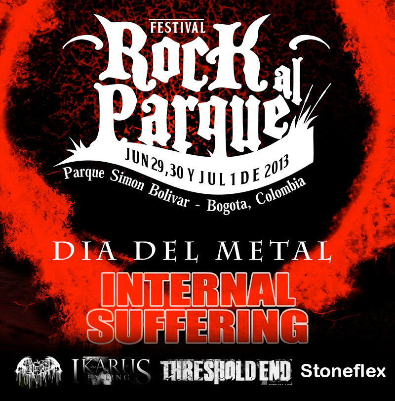 Cartel de Bandas Rock al Parque 2013 Colombia, Junio 29 – Julio 1 Parque Simon Bolivar de Bogota