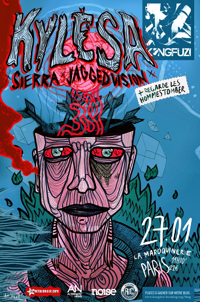 Reseña de KYLESA + JAGGED VISIONS + SIERRA + REGARDE LES HOMMES TOMBER en la Maroquinerie