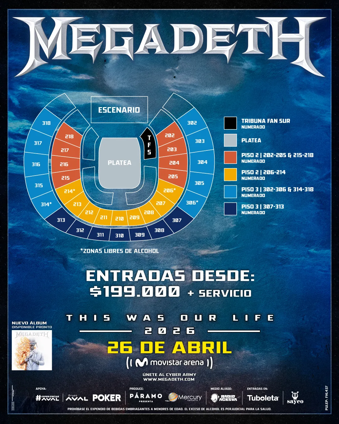 Próximos conciertos de Rock y Metal en Colombia 2025: Fechas, boletas y cartel completo